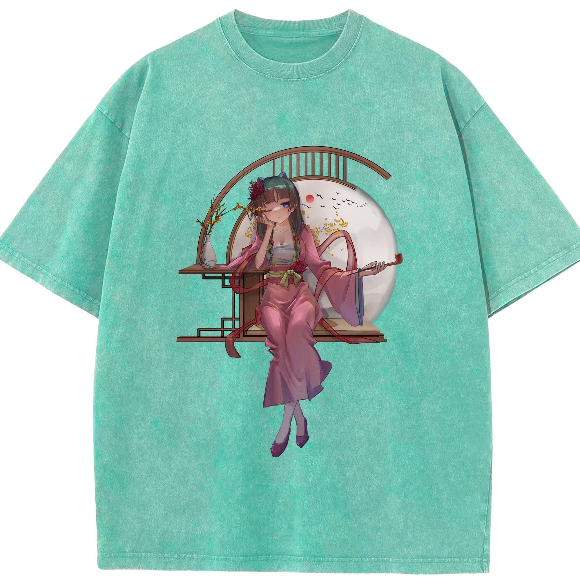（画像用） 薬屋のひとりごと The Apothecary Diaries 綿100% ヴィンテージ風 半袖Tシャツ（フロントプリント）
